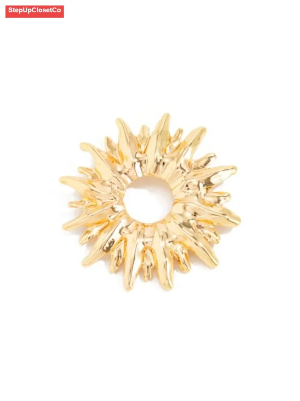 Vintage Sun Moon Brooch Pin Gold Plated Alloy Lapel Hat Bag Accessory